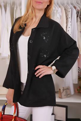 cardigan FIONA BLACK- Modă maxi