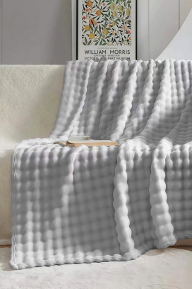 pătură DIMFELDA LIGHT GREY 160x200 cm