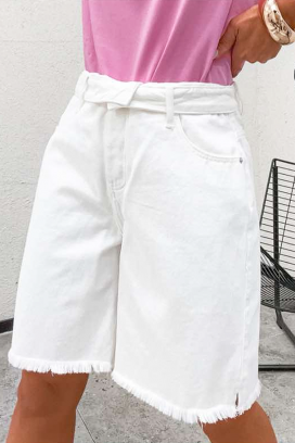 pantaloni scurți din denim pentru femei, cu închidere non-standard NITONA