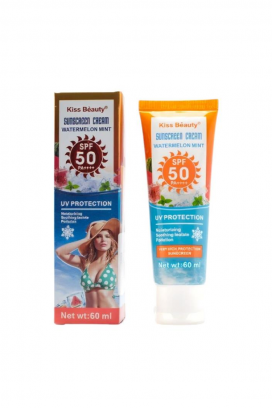 cremă de protecție solară hidratantă și răcoritoare pentru față și corp Kiss Beauty Watermelon Mint SPF 50 PA++++