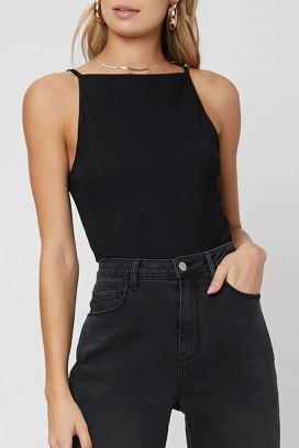 top minimalist pentru femei, cu un design simplu CARELINA BLACK