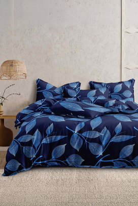 set de lenjerie de pat din bumbac, format din trei piese, cu imprimeu floral PARAMENA 160x200 cm