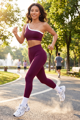 Set sport modern de damă din două piese ROZAMUND BORDO