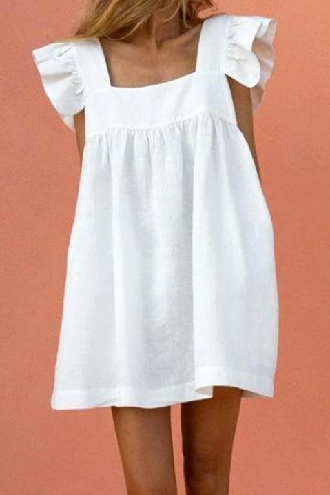 Rochie FENDOLIA WHITE, Culoare: alb, IVET.RO îmbrăcăminte femei și bărbați , lenjerie de corp, încălțăminte, accesorii