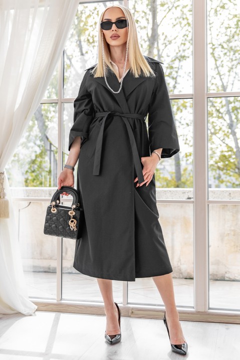 Pardesiu BASMINA BLACK, Culoare: negru, IVET.RO îmbrăcăminte femei și bărbați , lenjerie de corp, încălțăminte, accesorii