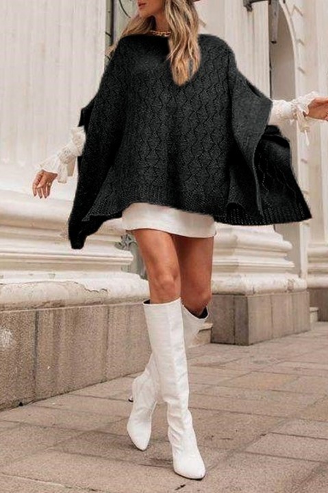Poncho KOLZEDA BLACK, Culoare: negru, IVET.RO îmbrăcăminte femei și bărbați , lenjerie de corp, încălțăminte, accesorii