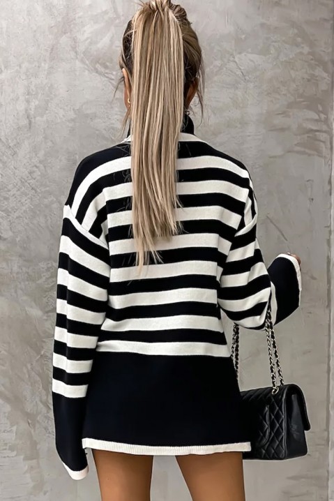 Pulover RANDESA BLACK, Culoare: negru și alb, IVET.RO îmbrăcăminte femei și bărbați , lenjerie de corp, încălțăminte, accesorii