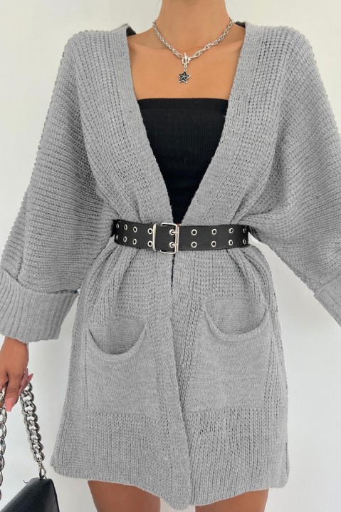 Cardigan BOLZEMA GREY, Culoare: gri, IVET.RO îmbrăcăminte femei și bărbați , lenjerie de corp, încălțăminte, accesorii