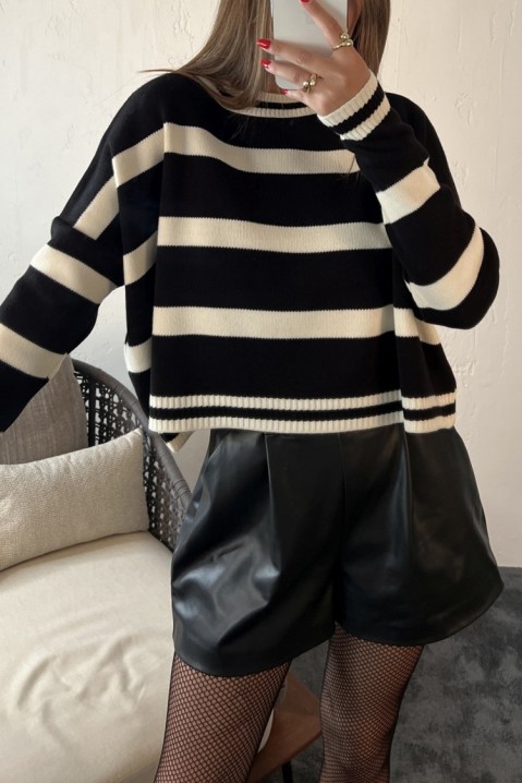 Pulover BRETALA BLACK, Culoare: negru și alb, IVET.RO îmbrăcăminte femei și bărbați , lenjerie de corp, încălțăminte, accesorii