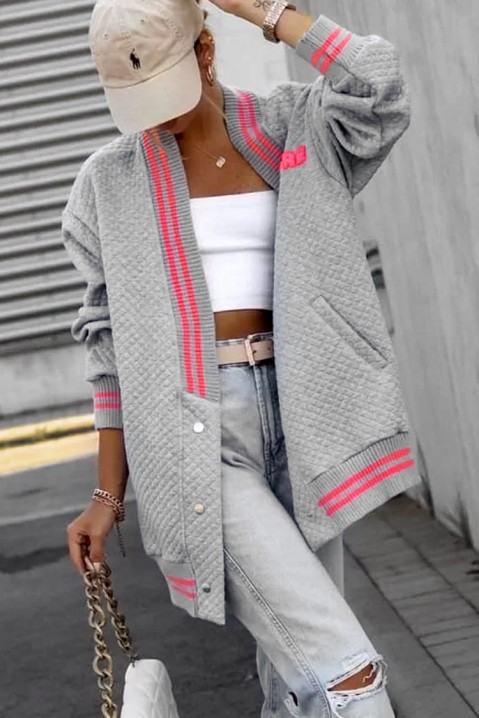Cardigan de damă BAZOLA GREY, Culoare: gri, IVET.RO îmbrăcăminte femei și bărbați , lenjerie de corp, încălțăminte, accesorii