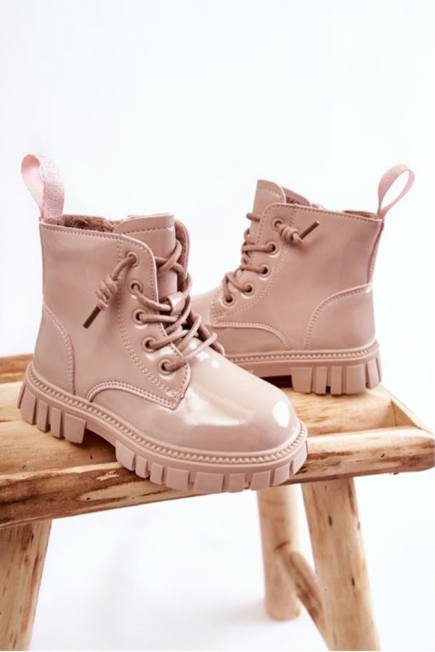 Botine pentru fată FASHIONISTA BEIGE, Culoare: bej, IVET.RO îmbrăcăminte femei și bărbați , lenjerie de corp, încălțăminte, accesorii