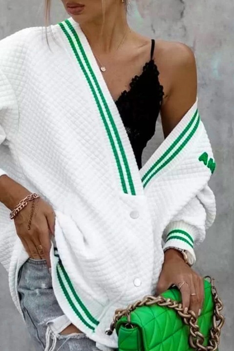 Cardigan de damă BAZOLA WHITE, Culoare: alb, IVET.RO îmbrăcăminte femei și bărbați , lenjerie de corp, încălțăminte, accesorii