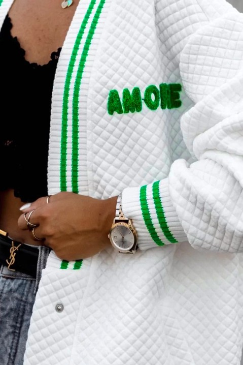Cardigan de damă BAZOLA WHITE, Culoare: alb, IVET.RO îmbrăcăminte femei și bărbați , lenjerie de corp, încălțăminte, accesorii