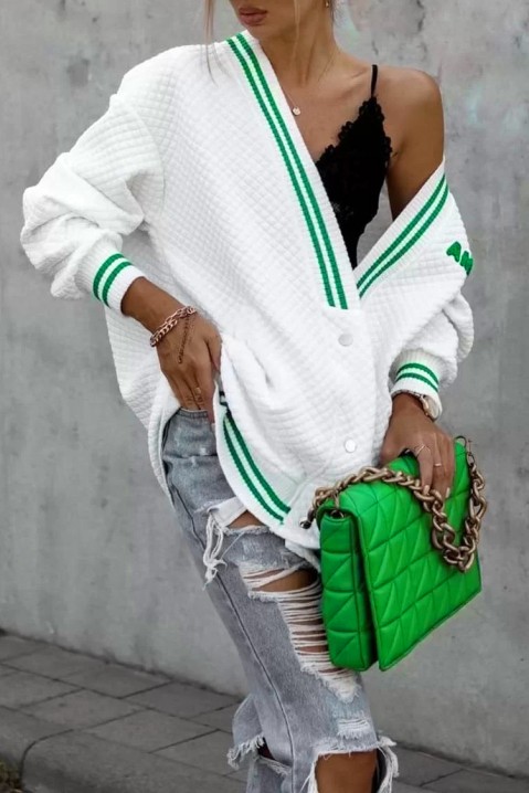 Cardigan de damă BAZOLA WHITE, Culoare: alb, IVET.RO îmbrăcăminte femei și bărbați , lenjerie de corp, încălțăminte, accesorii