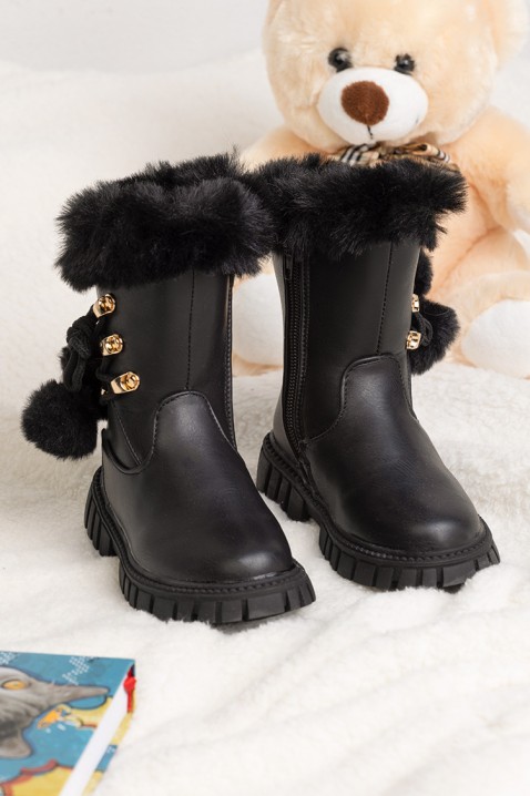 Botine pentru fată KARMELITA BLACK, Culoare: negru, IVET.RO îmbrăcăminte femei și bărbați , lenjerie de corp, încălțăminte, accesorii