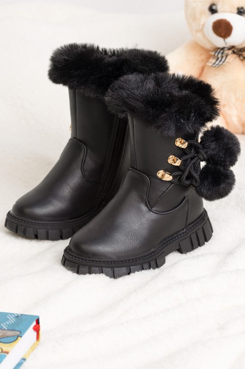 Botine pentru fată KARMELITA BLACK, Culoare: negru, IVET.RO îmbrăcăminte femei și bărbați , lenjerie de corp, încălțăminte, accesorii