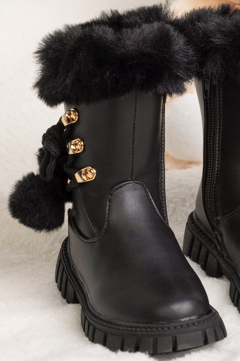 Botine pentru fată KARMELITA BLACK, Culoare: negru, IVET.RO îmbrăcăminte femei și bărbați , lenjerie de corp, încălțăminte, accesorii