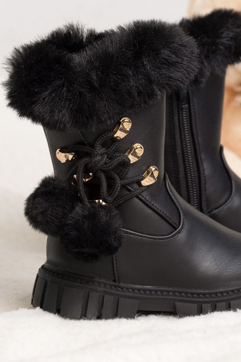 Botine pentru fată KARMELITA BLACK, Culoare: negru, IVET.RO îmbrăcăminte femei și bărbați , lenjerie de corp, încălțăminte, accesorii