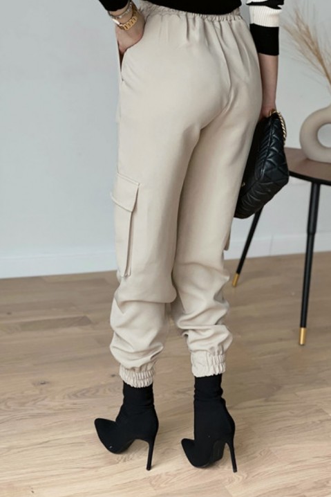 Pantaloni MARENDA ECRU, Culoare: ecru, IVET.RO - Reduceri de până la -80%