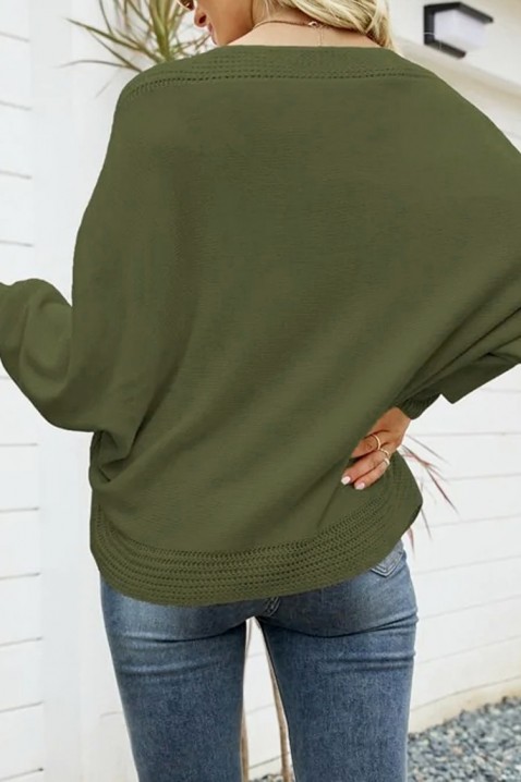 Pulover SELASIA KHAKI, Culoare: kaki, IVET.RO îmbrăcăminte femei și bărbați , lenjerie de corp, încălțăminte, accesorii