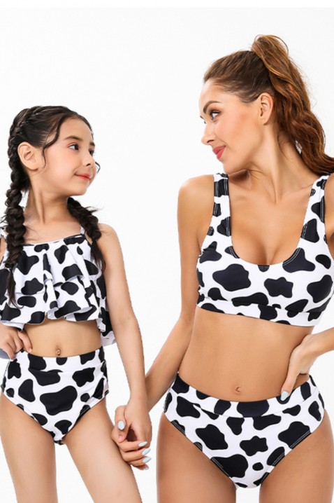 Costum de baie pentru fată LERSITA, Culoare: negru și alb, IVET.RO - Reduceri de până la -80%