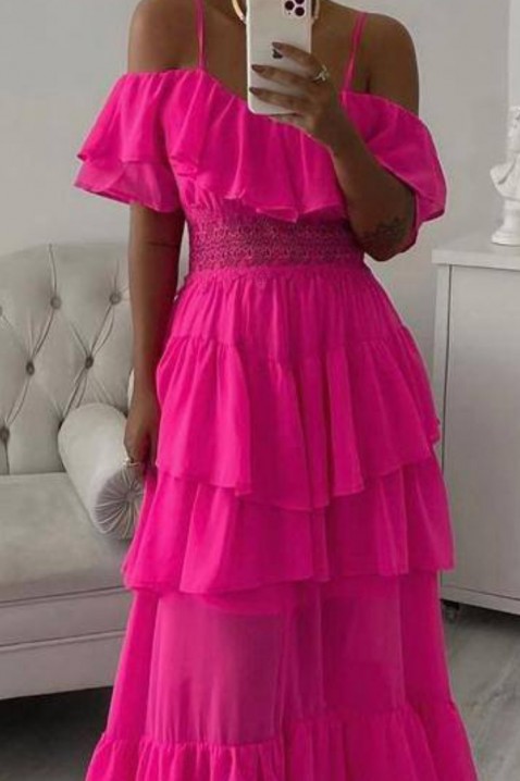 Rochie MERRYNE FUCHSIA, Culoare: fucsia, IVET.RO îmbrăcăminte femei și bărbați , lenjerie de corp, încălțăminte, accesorii