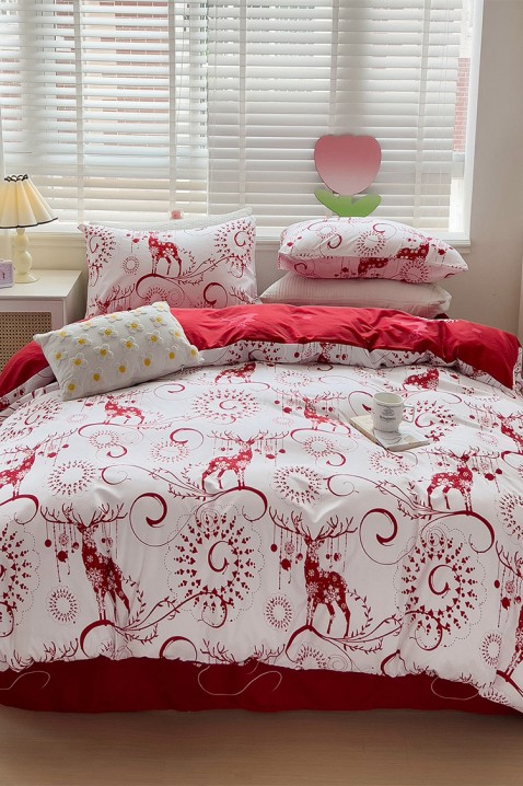 Lenjerie de pat GANILTA 200x220 cm, Culoare: alb și roșu, IVET.RO - Reduceri de până la -80%