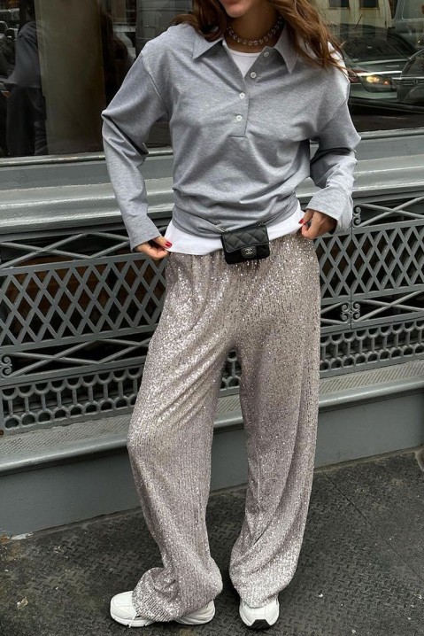 Pantaloni METOLDRA SILVER, Culoare: argintiu, IVET.RO - Reduceri de până la -80%
