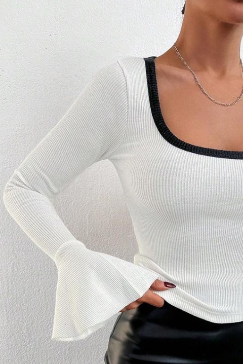 Bluză damă LINDETA WHITE, Culoare: alb și negru, IVET.RO - Reduceri de până la -80%