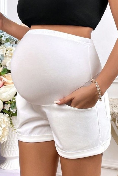 Pantaloni scurți de gravidă RELGANA, Culoare: alb, IVET.RO - Reduceri de până la -80%