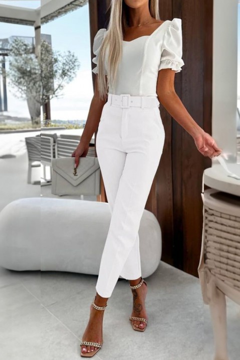 Pantaloni FLOSINA WHITE, Culoare: alb, IVET.RO - Reduceri de până la -80%