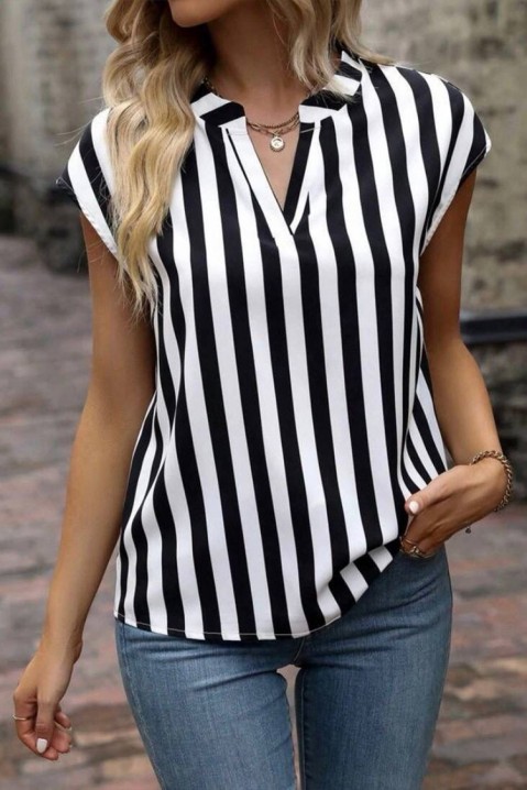 Bluză damă KRESILDA BLACK, Culoare: negru și alb, IVET.RO - Reduceri de până la -80%