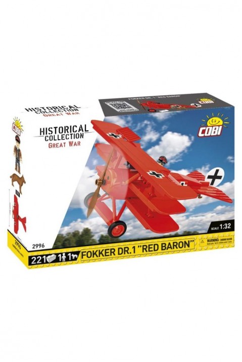 Set de construcție COBI avion Fokker Dr.1 Red Baron - 221 bucățiIVET.RO - Reduceri de până la -80%