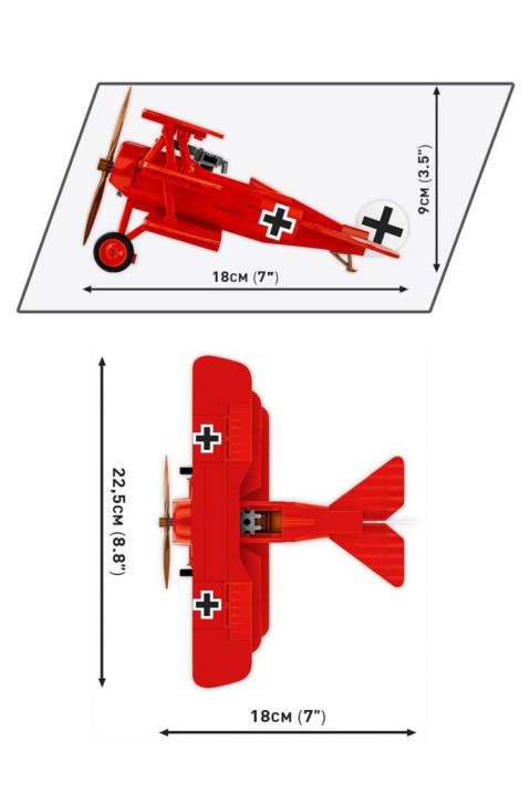 Set de construcție COBI avion Fokker Dr.1 Red Baron - 221 bucățiIVET.RO - Reduceri de până la -80%