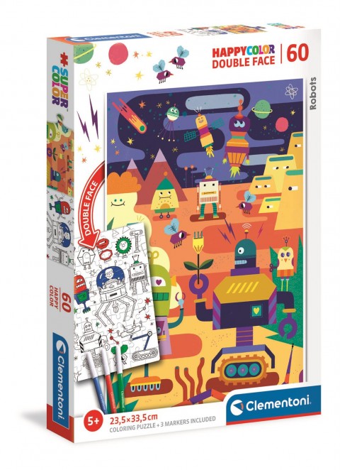 Puzzle educativ Clementoni 60 de piese - Roboți coloratiIVET.RO - Reduceri de până la -80%