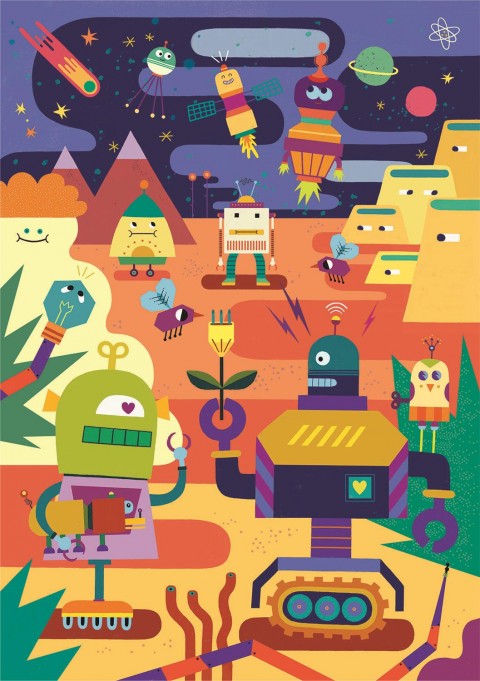 Puzzle educativ Clementoni 60 de piese - Roboți coloratiIVET.RO - Reduceri de până la -80%