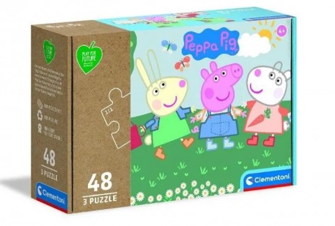 Puzzle pentru copii Clementoni de 3 x 48 piese - Peppa PigIVET.RO - Reduceri de până la -80%