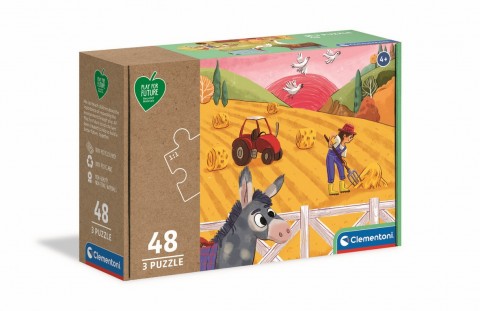 Puzzle pentru copii Clementoni de 3 x 48 piese - La câmpIVET.RO - Reduceri de până la -80%
