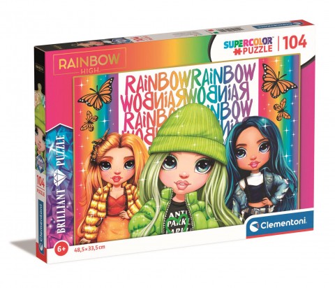 Puzzle pentru copii Clementoni de 104 piese - Rainbow HighIVET.RO - Reduceri de până la -80%