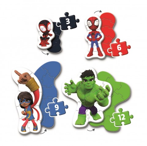 Puzzle pentru bebeluși Clementoni 4 în 1 - Spidey și prietenii săi uimitoriIVET.RO - Reduceri de până la -80%