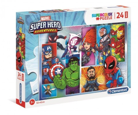 Puzzle pentru copii Clementoni cu 24 de piese maxi - Supereroii MarvelIVET.RO - Reduceri de până la -80%