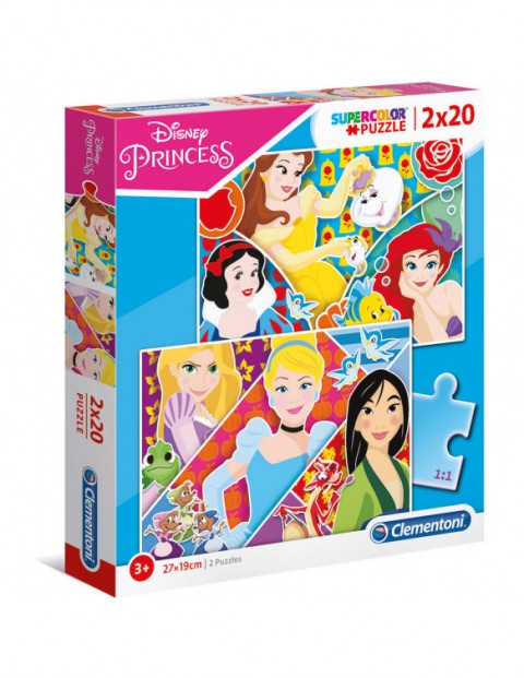 Puzzle pentru copii Clementoni de 2 x 20 piese - PrințeseIVET.RO - Reduceri de până la -80%