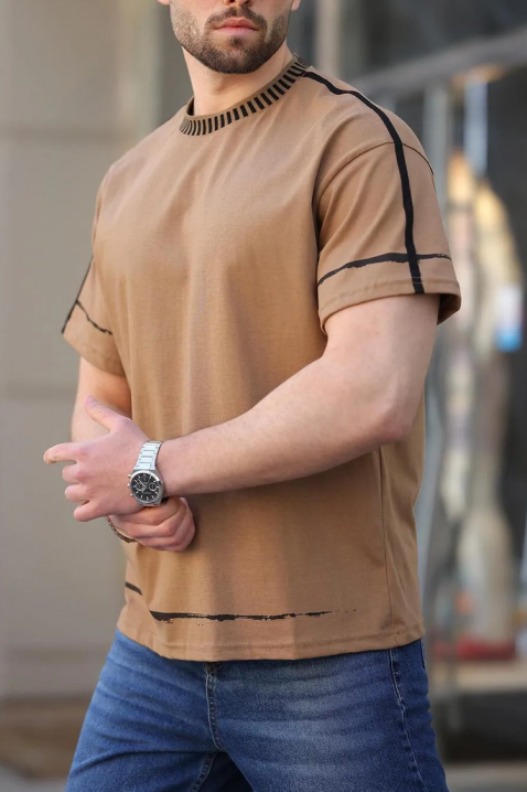 Tricou bărbați MERVORZO BEIGE, Culoare: bej, IVET.RO - Reduceri de până la -80%