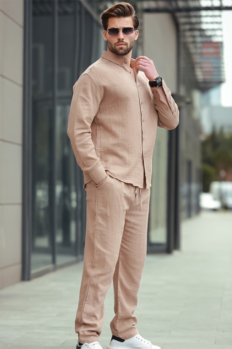 Cămașă bărbați MIRVOLZO BEIGE, Culoare: bej, IVET.RO - Reduceri de până la -80%