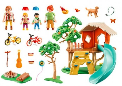 Set de cărămizi cu figurine Family Fun 71001 Căsuța din copac cu toboganIVET.RO - Reduceri de până la -80%