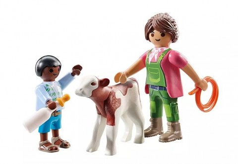 Set Duo Pack 71803 Gospodyni wiejska z dzieckiem i cielakiemIVET.RO - Reduceri de până la -80%