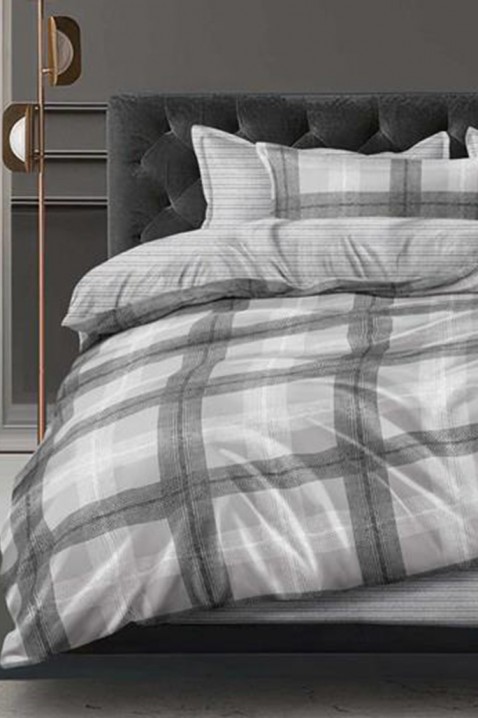 Lenjerie de pat RELORGA 200x220 cm bumbac 4 piese, Culoare: gri, IVET.RO - Reduceri de până la -80%