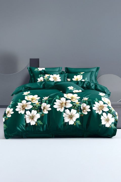 Lenjerie de pat FIONEDRA 200x220 cm bumbac 4 piese, Culoare: verde, IVET.RO - Reduceri de până la -80%