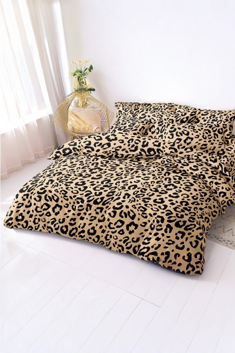 Lenjerie de pat LUMETRA 200x220 cm bumbac 4 piese, Culoare: maro deschis    , IVET.RO - Reduceri de până la -80%