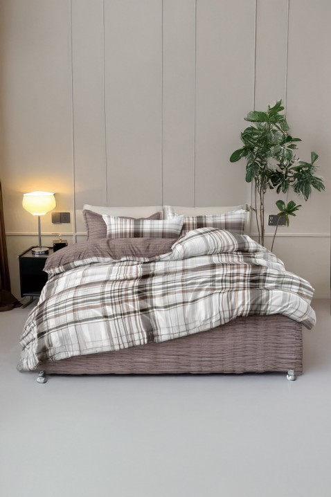Lenjerie de pat HOLDERA 200x220 cm bumbac 4 piese, Culoare: bej, IVET.RO - Reduceri de până la -80%